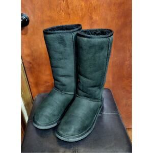 UGG Australia Women's Classic Tall Sheepskin Suede Boots Black Style 5815 Size 5